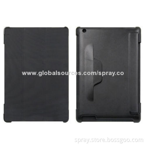 Leather Folio Stand Back Covers for iPad 2, Available in Black Color